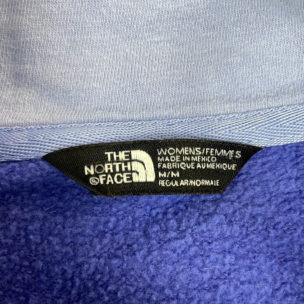The North Face Hoodie Womens Medium Blue Fleece Lined Cotton Graphic Full Zip - Picture 4 of 14
